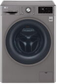 Стиральная машина LG F4J6TNP8S DD, серебристый, 8 кг, 1400 об/мин, Инверторный двигатель, прямой привод