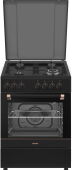Газовая плита Simfer F66ML46015 антрацит/розовое золото ретро, 60 см, электродуховка с конвекцией