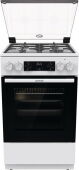 Газовая плита Gorenje GK5C40WF белый, узкая с мультифункциональной электродуховкой, Чугунные решетки