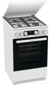 Газовая плита Gorenje GK5C42WF-B белый, 50 см, электродуховка с конвекцией, чугунные решетки