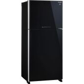 Холодильник Sharp SJ-XG 60 PGBK Plasmacluster ION черное стекло, 187х86.5 см, верхняя мк