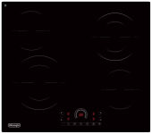 Варочная панель DeLonghi VITTORIO 2E1F CH черный, 59х52 см, 4 конфорки Hi-Light, 2 зоны расширения, слайдер