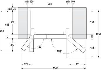  Gorenje Side-by-Side Gorenje NRS918EMB G600  , 178.6 x 91 x 64.3 , , A++