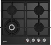 Варочная панель газовая Hotpoint HGSL 62 F/BK черное стекло, Flame Control, WOK
