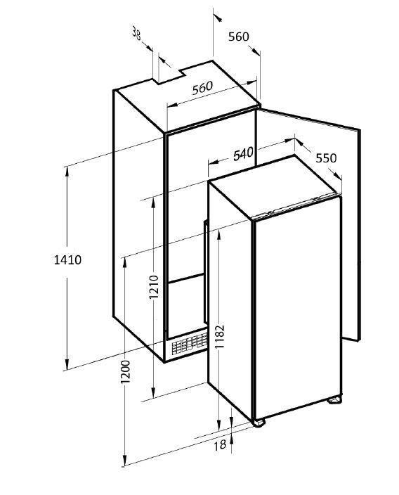 Gorenje rki2181a1 встраиваемый холодильник схема встраивания